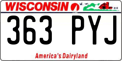 WI license plate 363PYJ