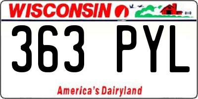WI license plate 363PYL