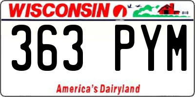 WI license plate 363PYM