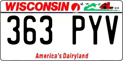 WI license plate 363PYV