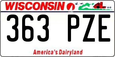 WI license plate 363PZE