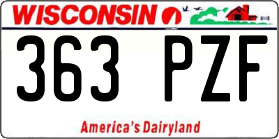 WI license plate 363PZF