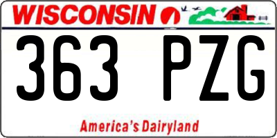 WI license plate 363PZG