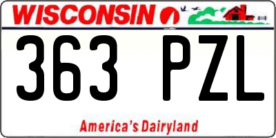 WI license plate 363PZL