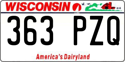 WI license plate 363PZQ