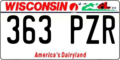 WI license plate 363PZR