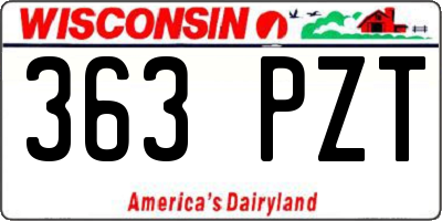 WI license plate 363PZT