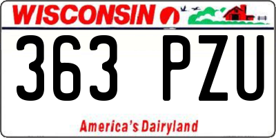 WI license plate 363PZU