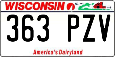 WI license plate 363PZV