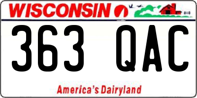 WI license plate 363QAC