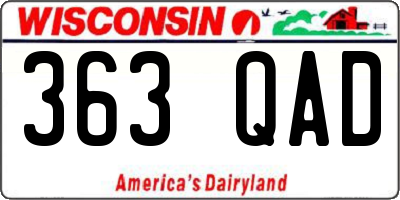 WI license plate 363QAD