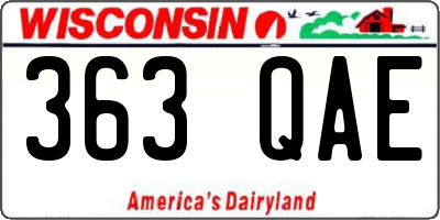 WI license plate 363QAE