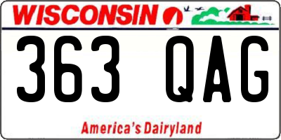 WI license plate 363QAG