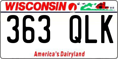WI license plate 363QLK