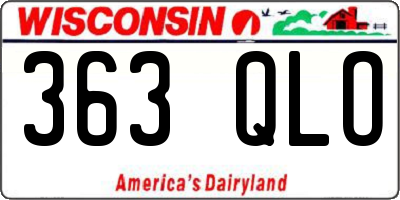 WI license plate 363QLO