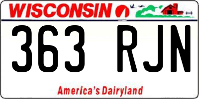 WI license plate 363RJN