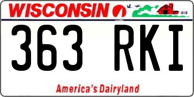 WI license plate 363RKI