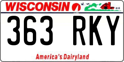 WI license plate 363RKY