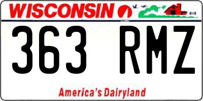 WI license plate 363RMZ