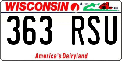 WI license plate 363RSU