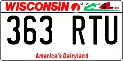 WI license plate 363RTU