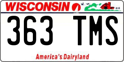 WI license plate 363TMS