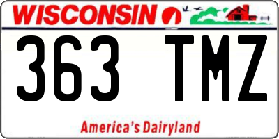 WI license plate 363TMZ