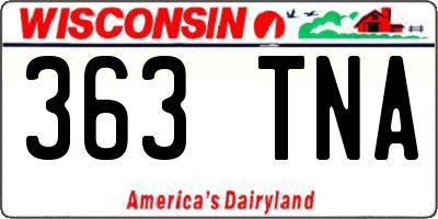 WI license plate 363TNA
