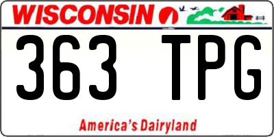 WI license plate 363TPG