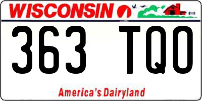 WI license plate 363TQO