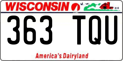 WI license plate 363TQU