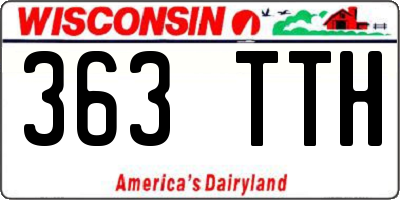 WI license plate 363TTH