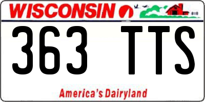 WI license plate 363TTS