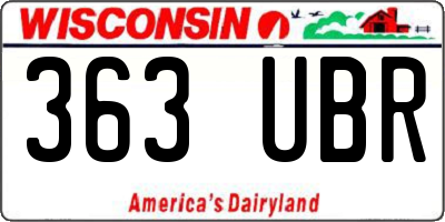 WI license plate 363UBR