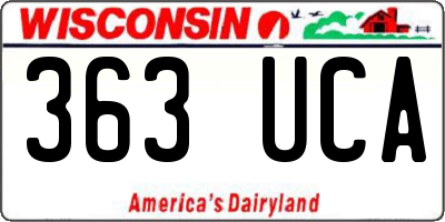 WI license plate 363UCA