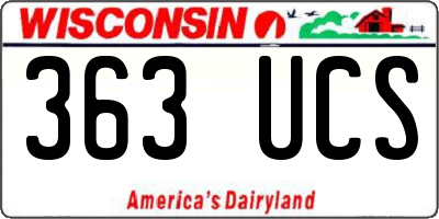 WI license plate 363UCS