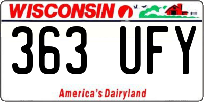 WI license plate 363UFY