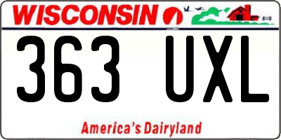 WI license plate 363UXL