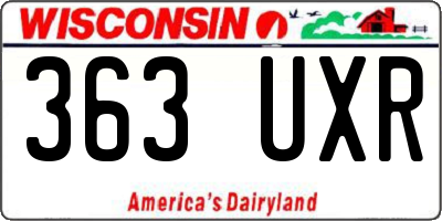 WI license plate 363UXR