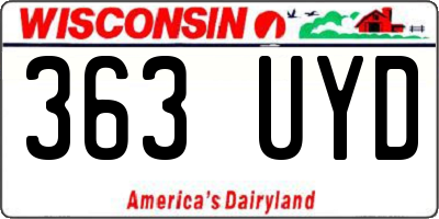 WI license plate 363UYD