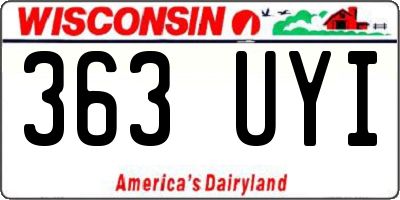WI license plate 363UYI