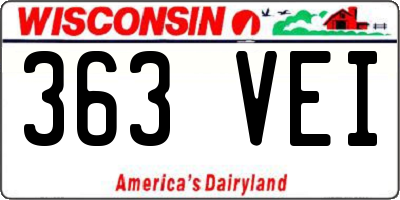 WI license plate 363VEI