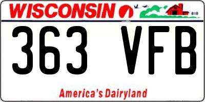 WI license plate 363VFB
