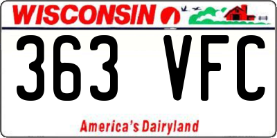 WI license plate 363VFC