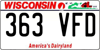 WI license plate 363VFD