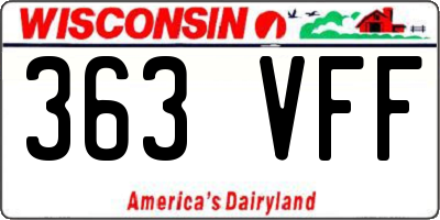 WI license plate 363VFF