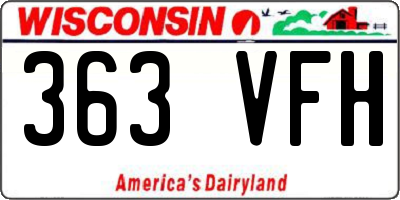 WI license plate 363VFH
