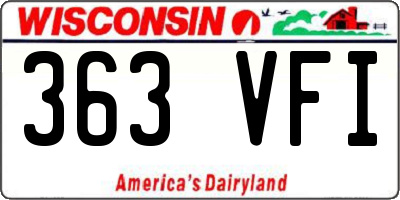 WI license plate 363VFI
