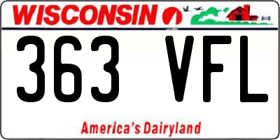 WI license plate 363VFL