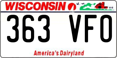 WI license plate 363VFO